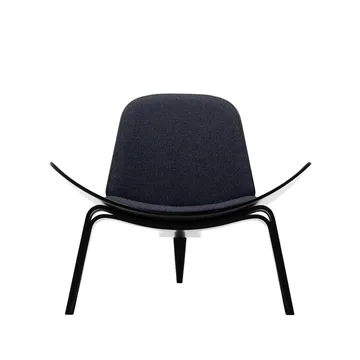 CH07 fåtölj - Fiord 191 tyg-svartlackad bok - Carl Hansen & Søn