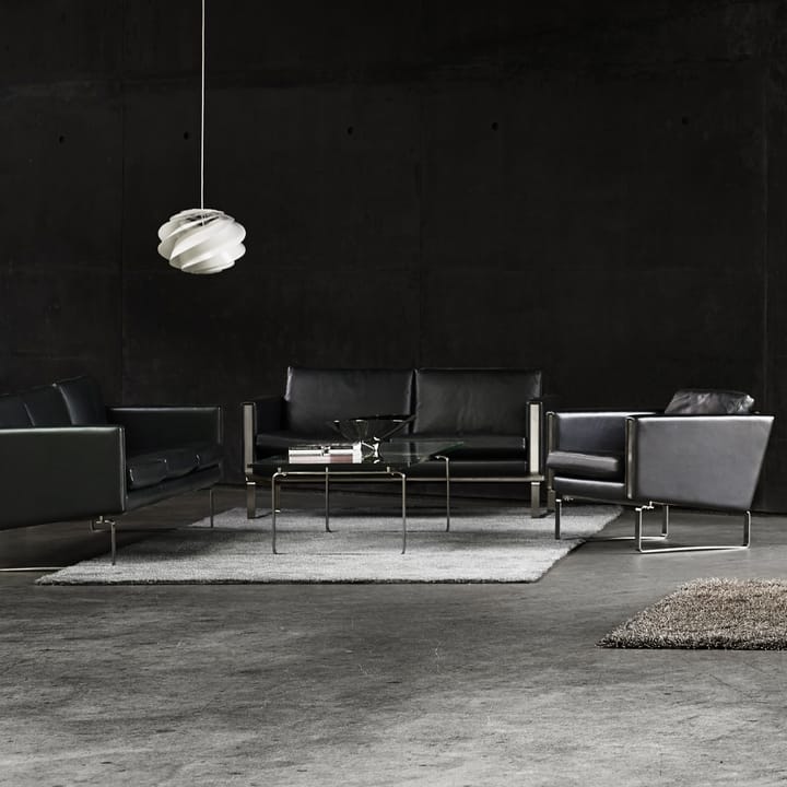 CH101 fåtölj, Sif 92 läder-rostfritt stål Carl Hansen & Søn
