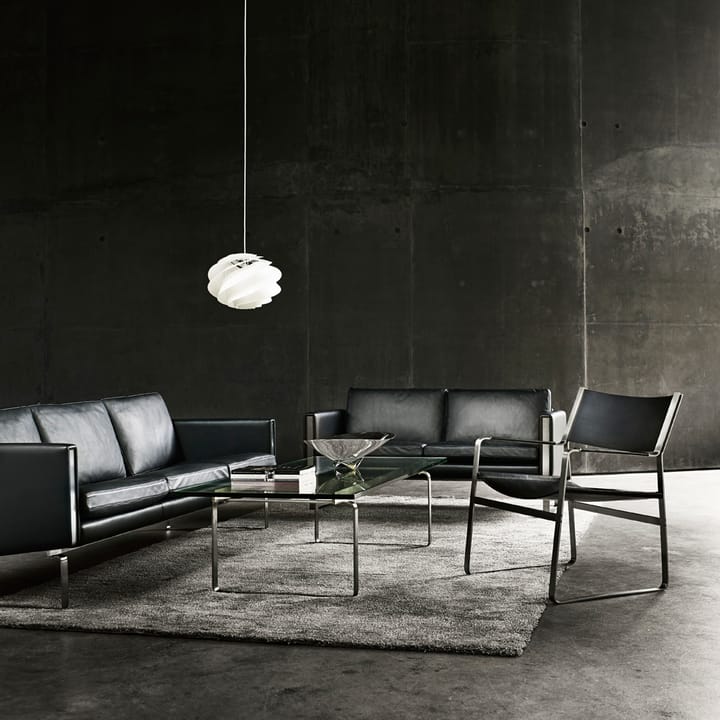 CH102 soffa 2-sits, Loke 7150 läder-rostfritt stål Carl Hansen & Søn