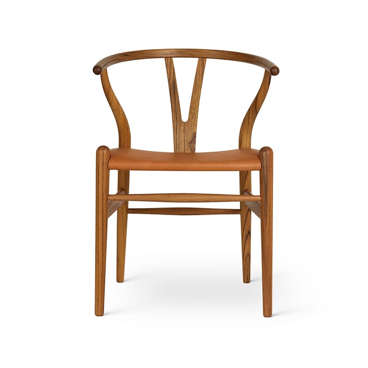 CH24 Y-stol Birthday Edition, teak, sits i anilinläder Carl Hansen & Søn