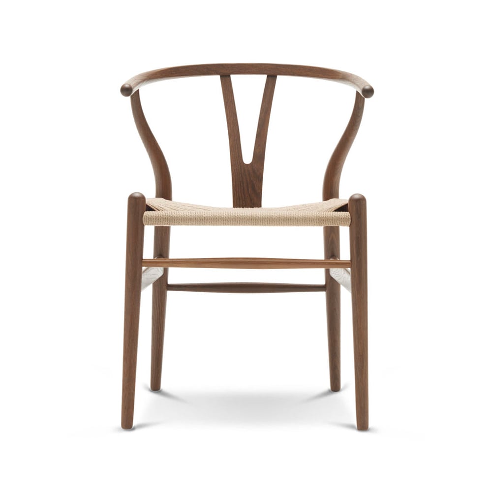 Carl Hansen & Son CH24 Y-stol ek rökbets, naturflätad sits