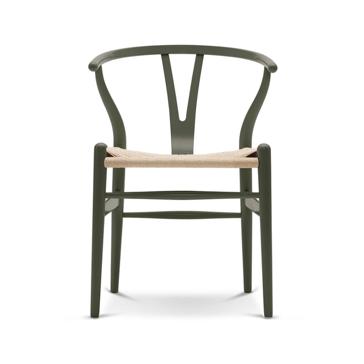 CH24 Y-stol - Olive green-natural paper cord - Carl Hansen & Søn