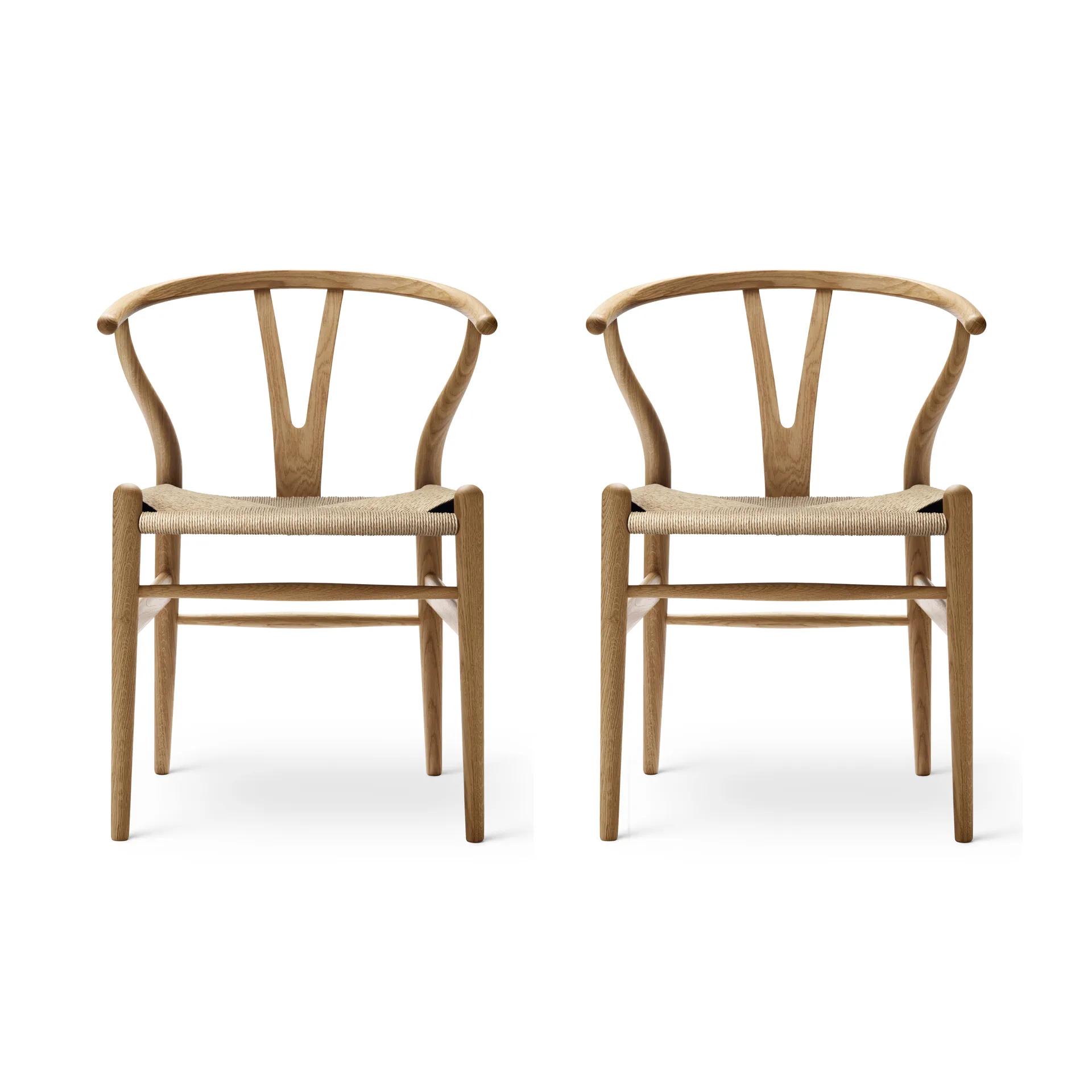 CH24 Y-stol, Oljad ek-naturflätad, 2-pack Carl Hansen & Søn