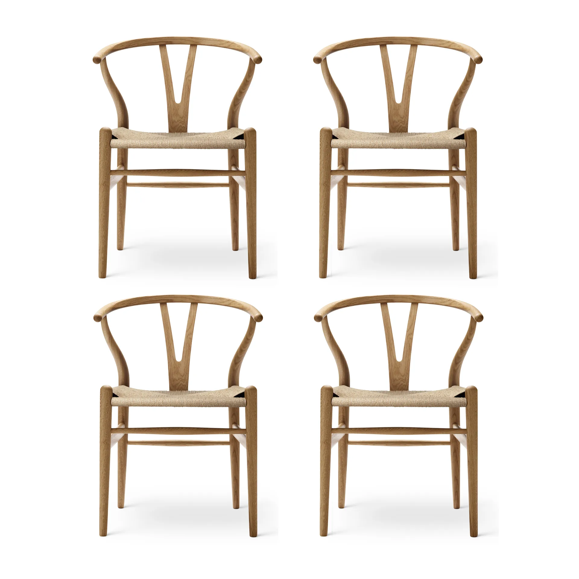 CH24 Y-stol, Oljad ek-naturflätad, 4-pack Carl Hansen & Søn
