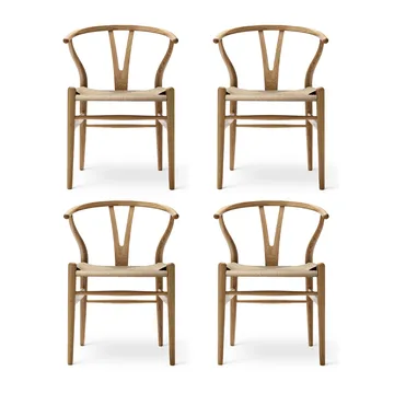 CH24 Y-stol, Oljad ek-naturflätad, 4-pack - Carl Hansen & Søn