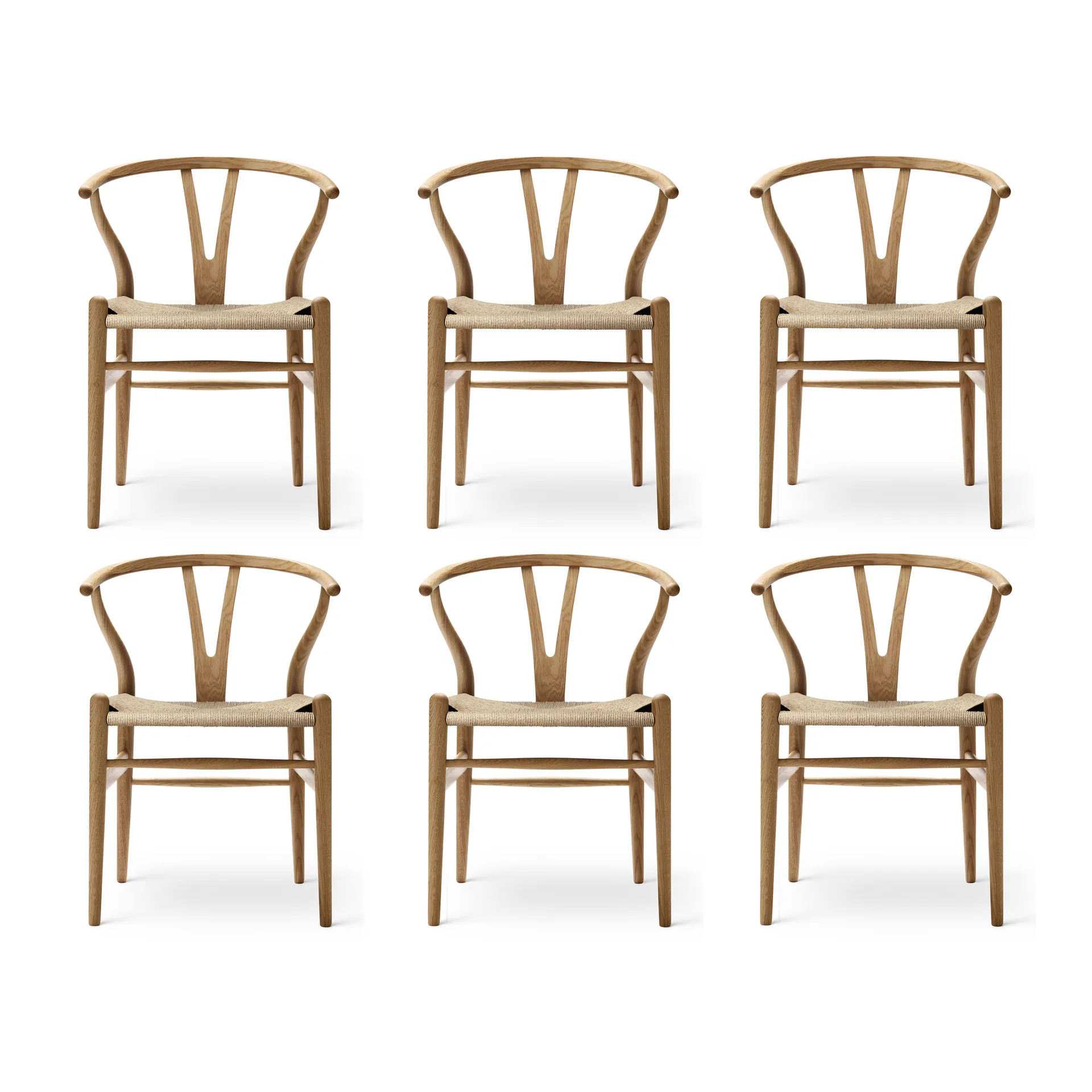 CH24 Y-stol, Oljad ek-naturflätad, 6-pack Carl Hansen & Søn