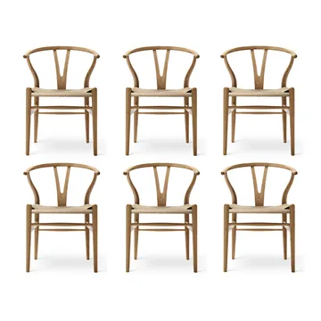CH24 Y-stol, Oljad ek-naturflätad, 6-pack - Carl Hansen & Søn