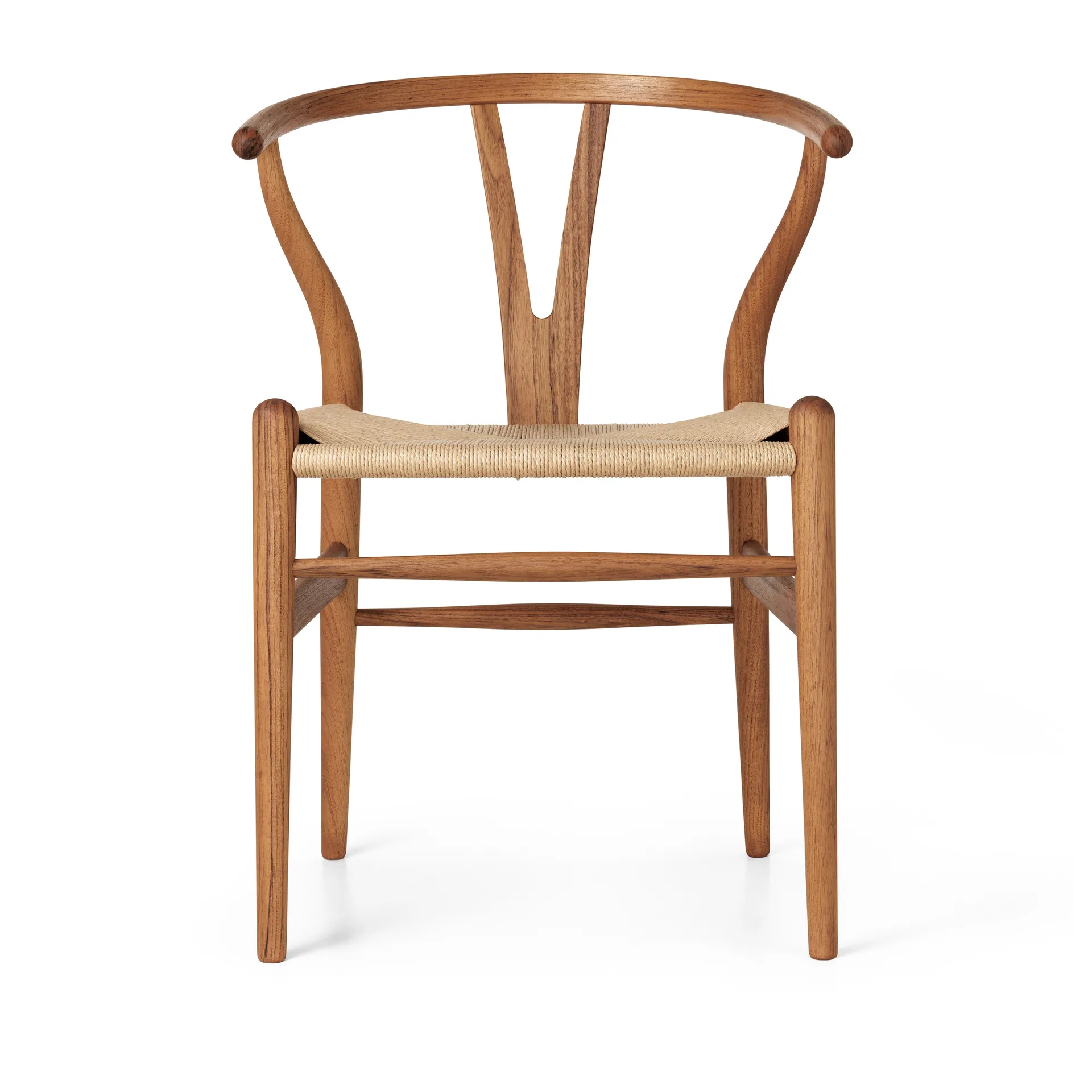 CH24 Y-stol, Oljad teak-naturflätad Carl Hansen & Søn