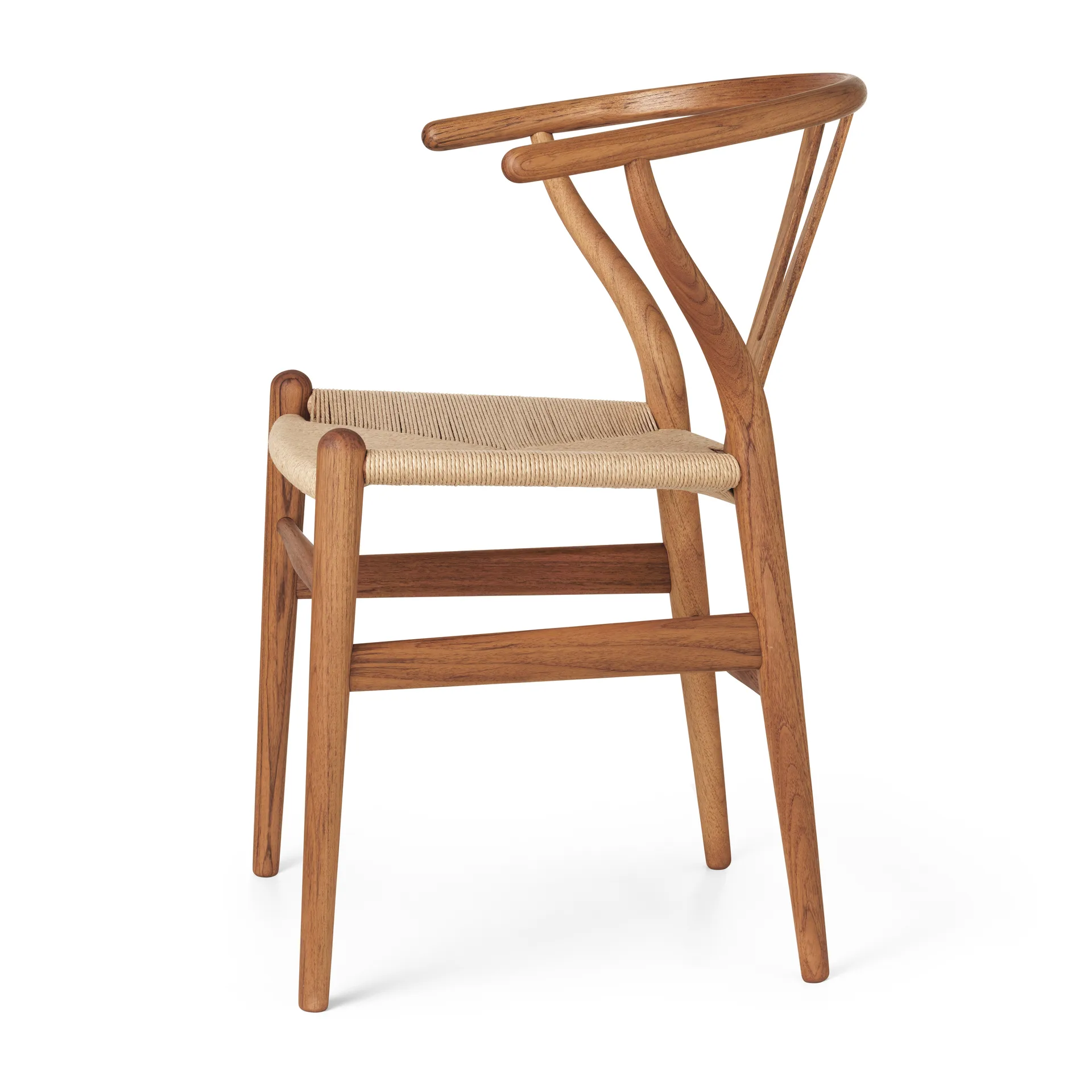 CH24 Y-stol, Oljad teak-naturflätad Carl Hansen & Søn