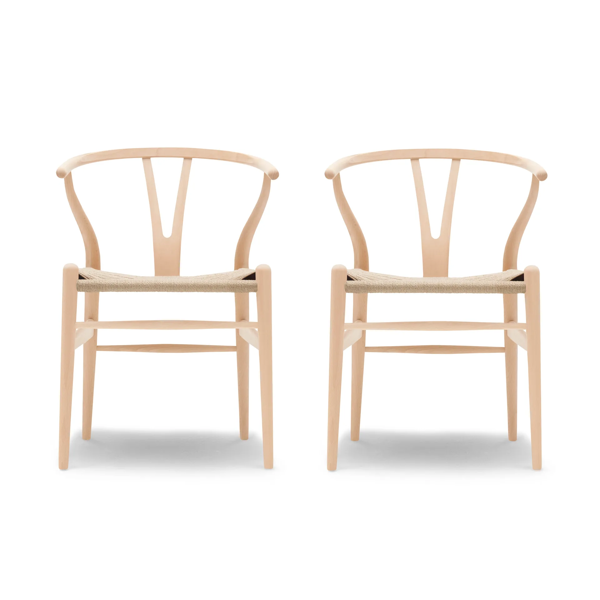 CH24 Y-stol - Såpad bok-naturflätad, 2-pack Carl Hansen & Søn