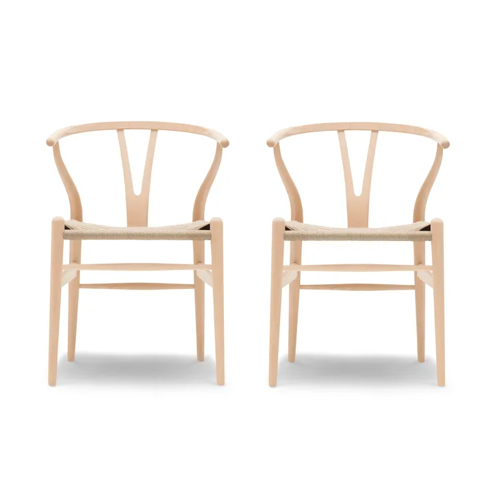 CH24 Y-stol - Såpad bok-naturflätad, 2-pack - Carl Hansen & Søn
