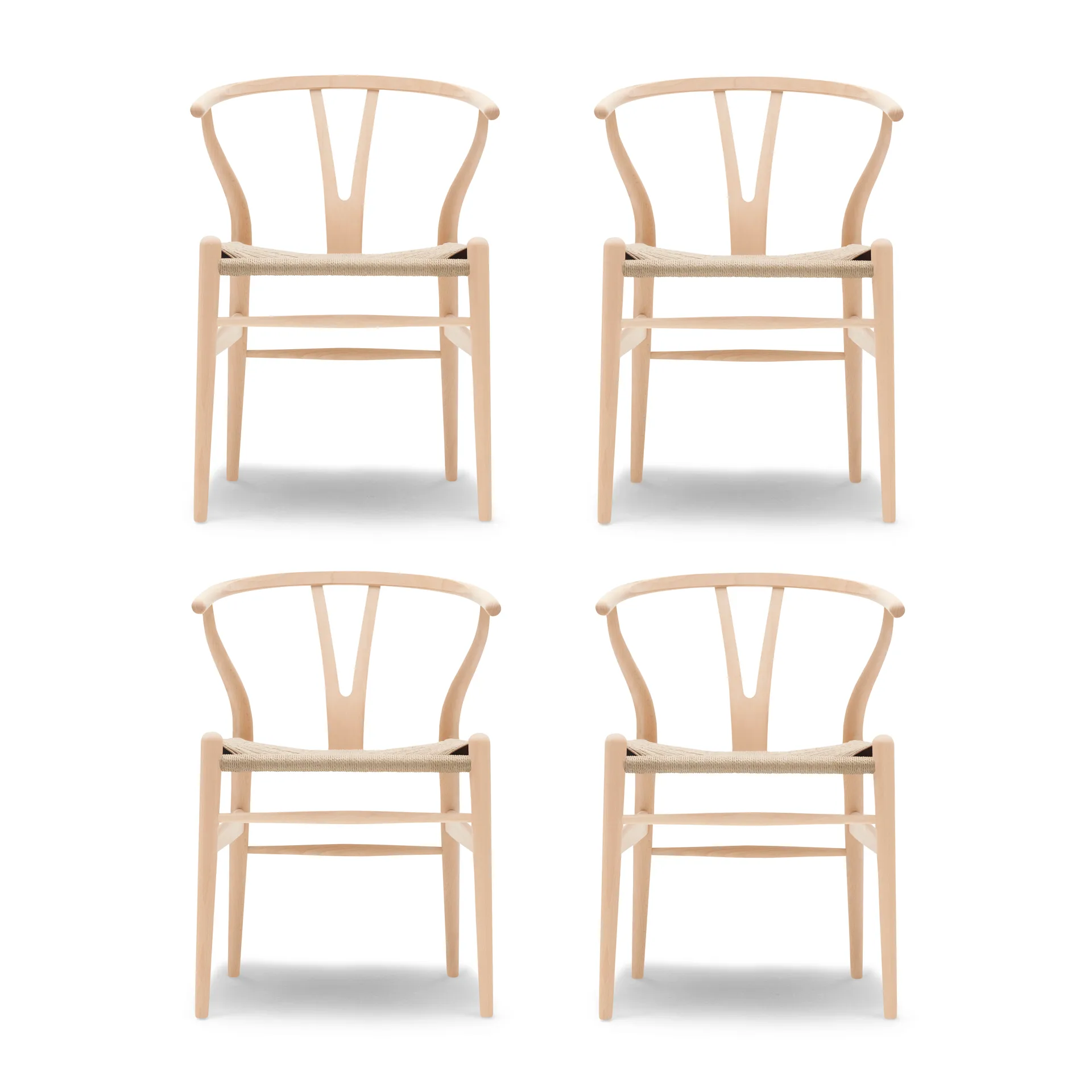 CH24 Y-stol - Såpad bok-naturflätad, 4-pack,  Carl Hansen & Søn