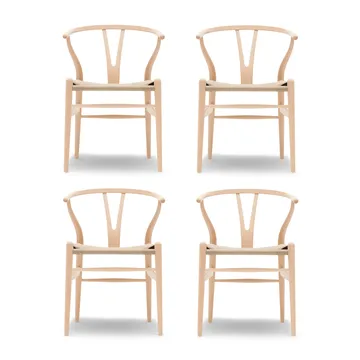 CH24 Y-stol - Såpad bok-naturflätad, 4-pack - Carl Hansen & Søn
