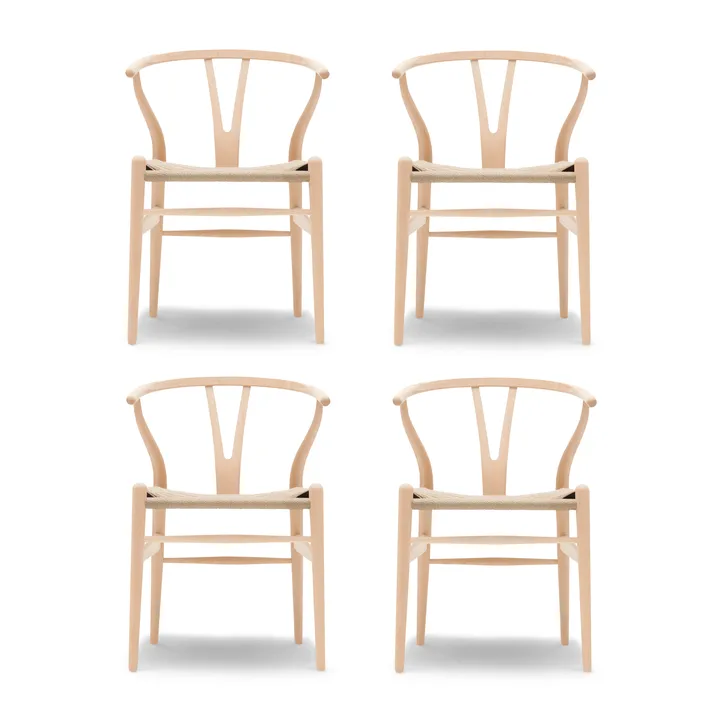 CH24 Y-stol - Såpad bok-naturflätad, 4-pack - Carl Hansen & Søn
