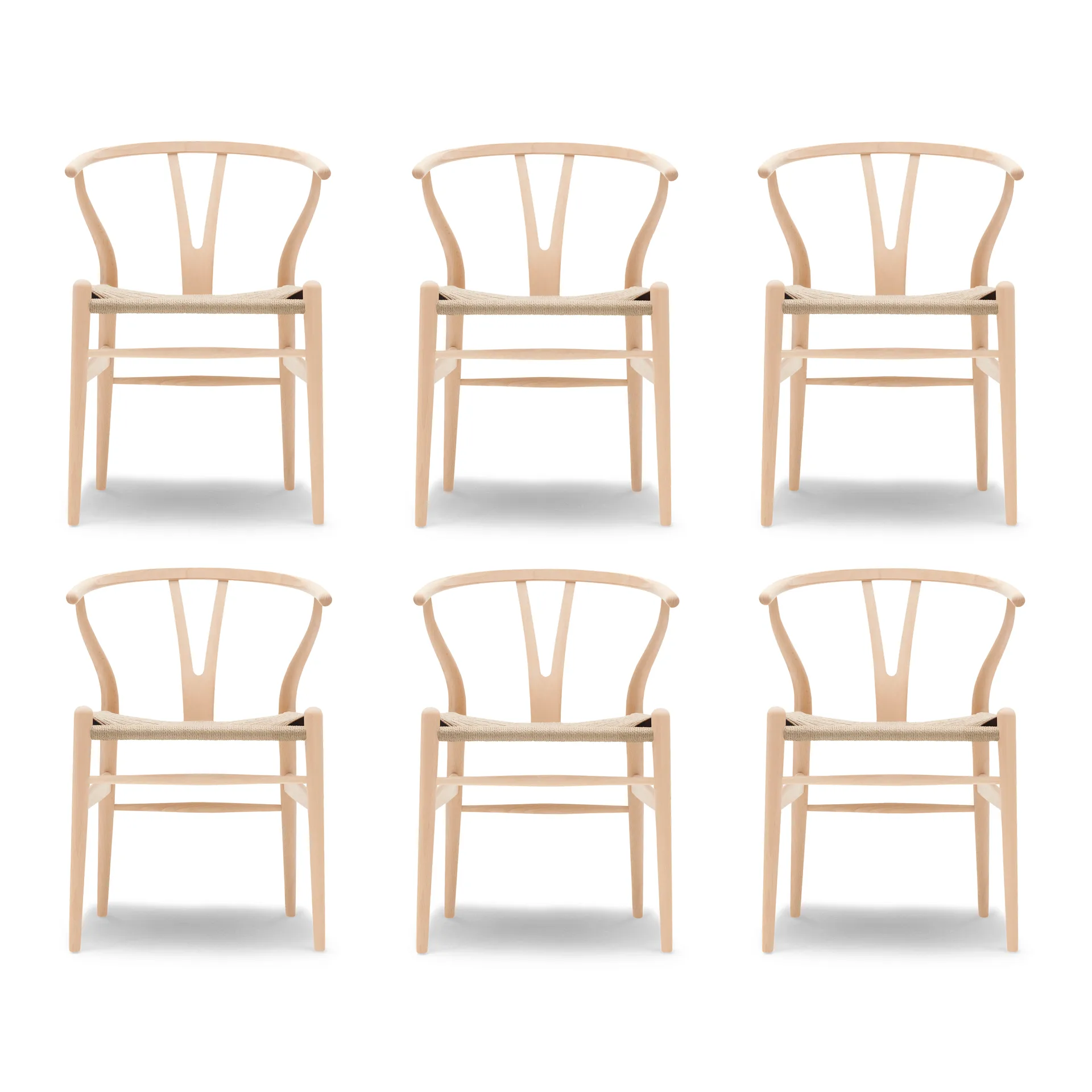 CH24 Y-stol - Såpad bok-naturflätad, 6-pack,  Carl Hansen & Søn
