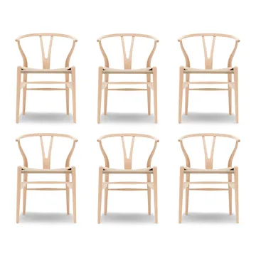 CH24 Y-stol - Såpad bok-naturflätad, 6-pack - Carl Hansen & Søn