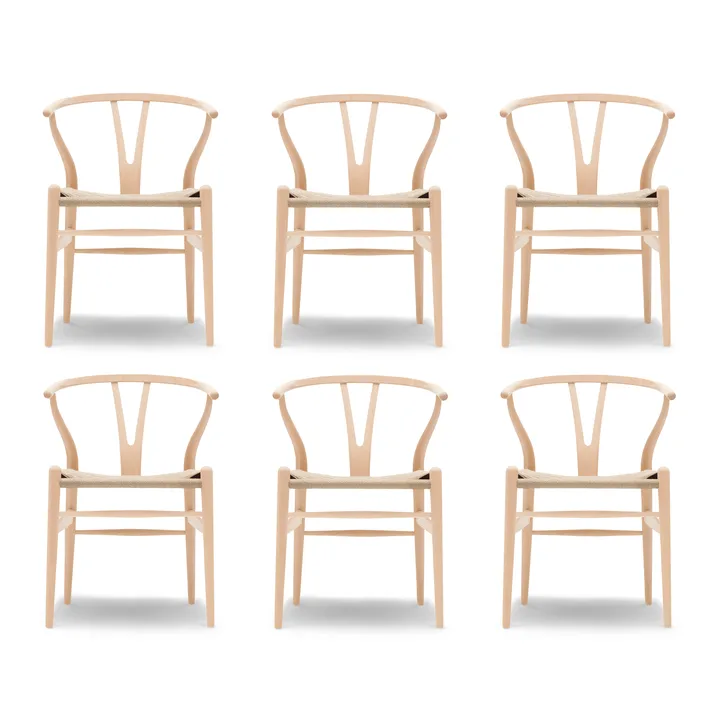 CH24 Y-stol - Såpad bok-naturflätad, 6-pack - Carl Hansen & Søn