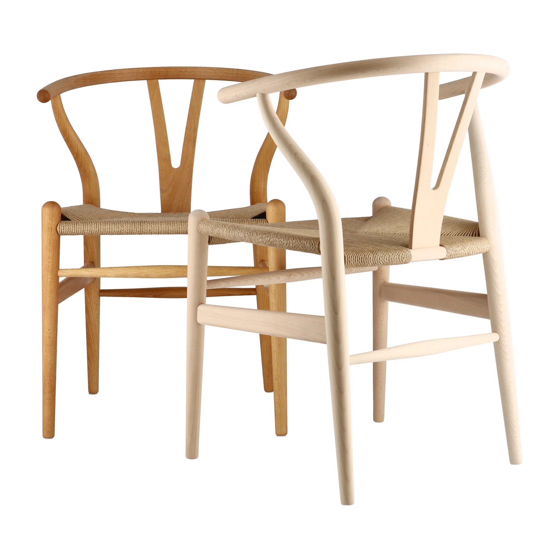 CH24 Y-stol, Såpad bok-naturflätad Carl Hansen & Søn