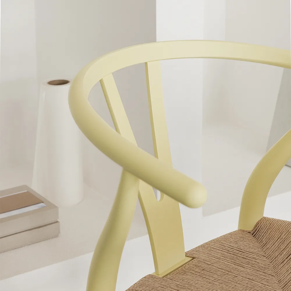 CH24 Y-stol Soft Crawford Wegner, Hollyhock-naturflätad Carl Hansen & Søn