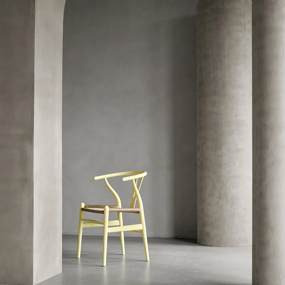 CH24 Y-stol Soft Crawford Wegner, Hollyhock-naturflätad Carl Hansen & Søn