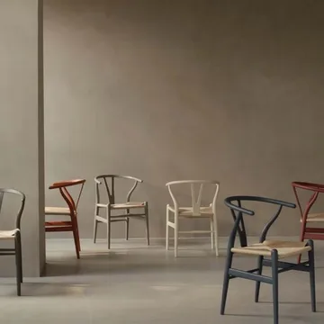 CH24 Y-stol Soft Crawford Wegner - Slate (beigebrun)-naturflätad - Carl Hansen & Søn