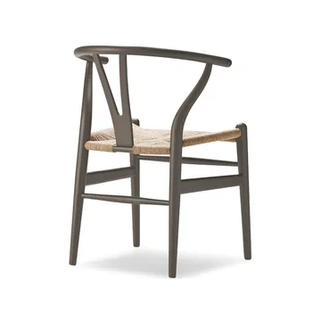 CH24 Y-stol Soft Crawford Wegner - Slate (beigebrun)-naturflätad - Carl Hansen & Søn