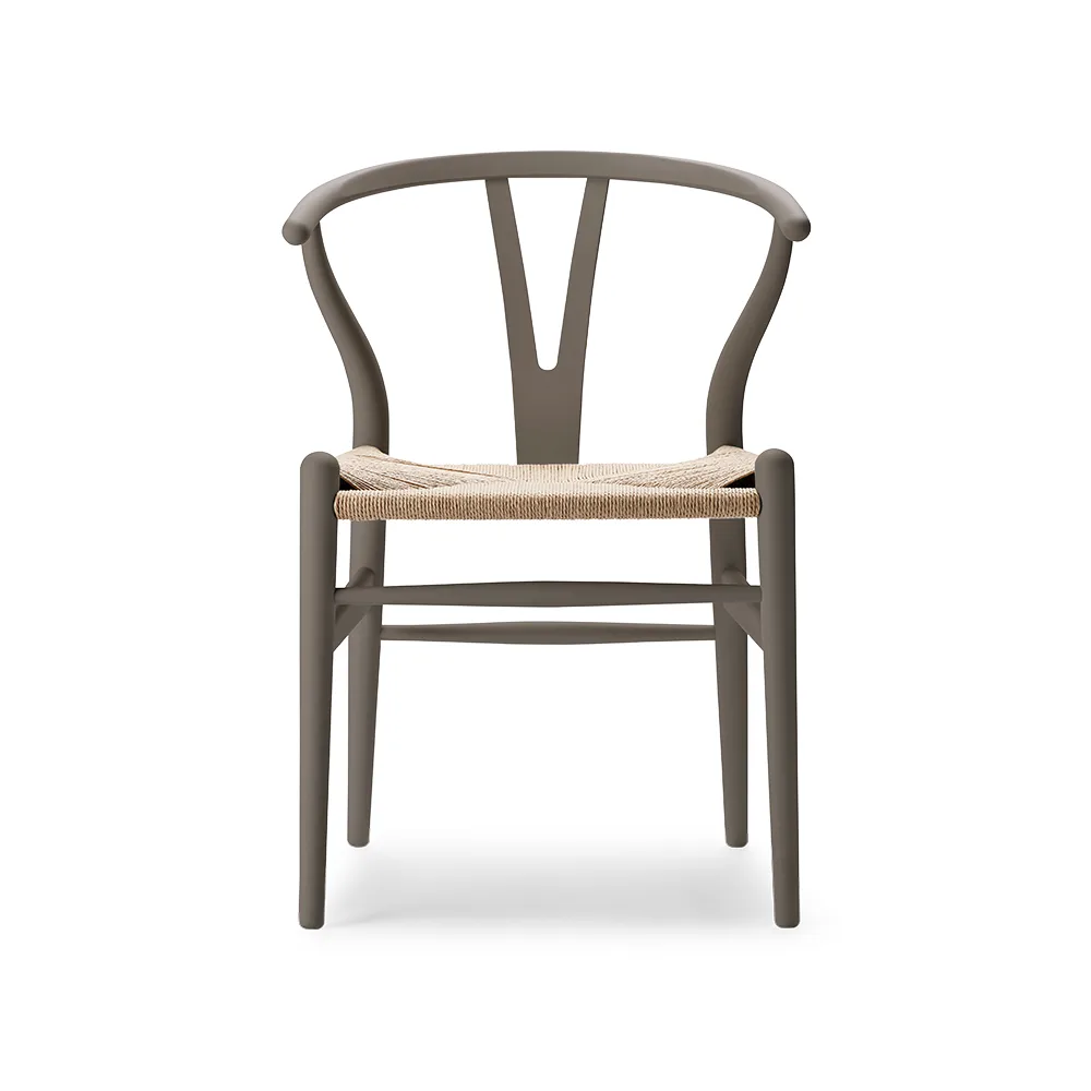 CH24 Y-stol Soft Crawford Wegner, Slate (beigebrun)-naturflätad Carl Hansen & Søn