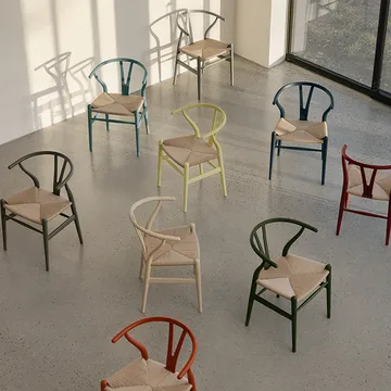 CH24 Y-stol Soft Crawford Wegner - Slate (beigebrun)-naturflätad - Carl Hansen & Søn