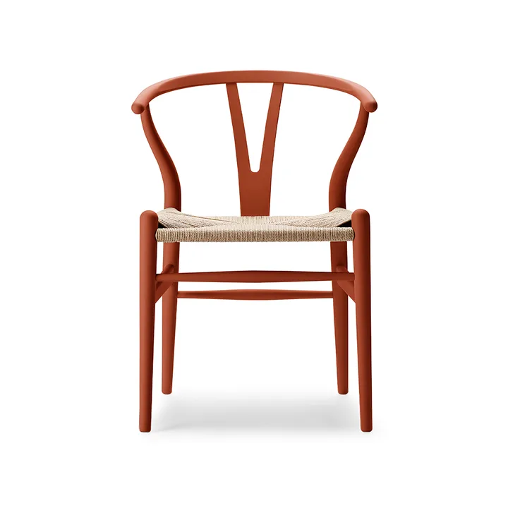 CH24 Y-stol Soft Crawford Wegner - Terracotta (röd)-naturflätad - Carl Hansen & Søn
