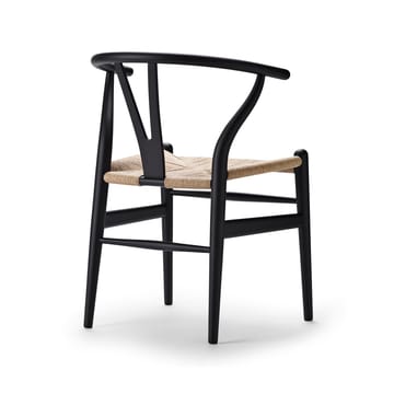 CH24 Y-stol Soft naturflätad sits - Black S9000-N - Carl Hansen & Søn