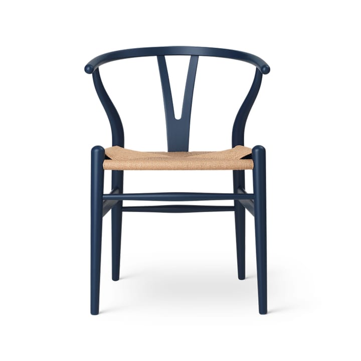 CH24 Y-stol Soft naturflätad sits - Blue S8010-R90B - Carl Hansen & Søn