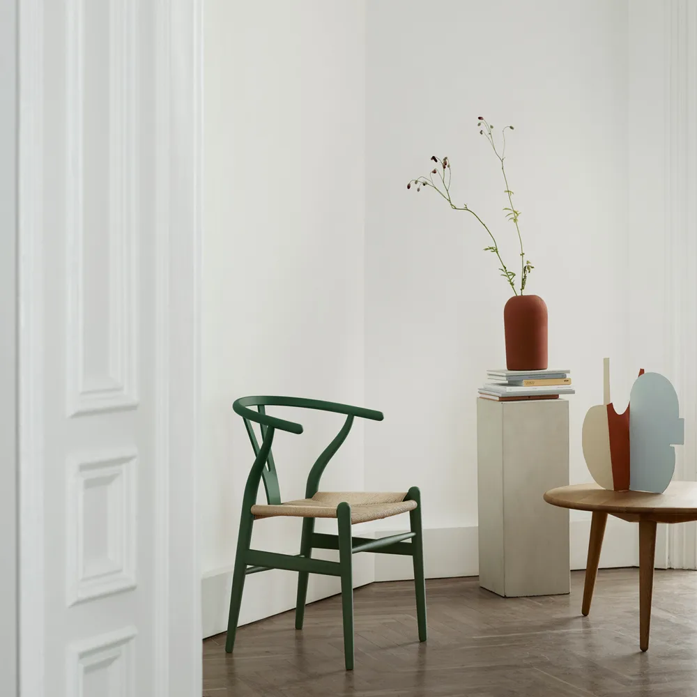 CH24 Y-stol Soft naturflätad sits, Green S8010-G10Y Carl Hansen & Søn