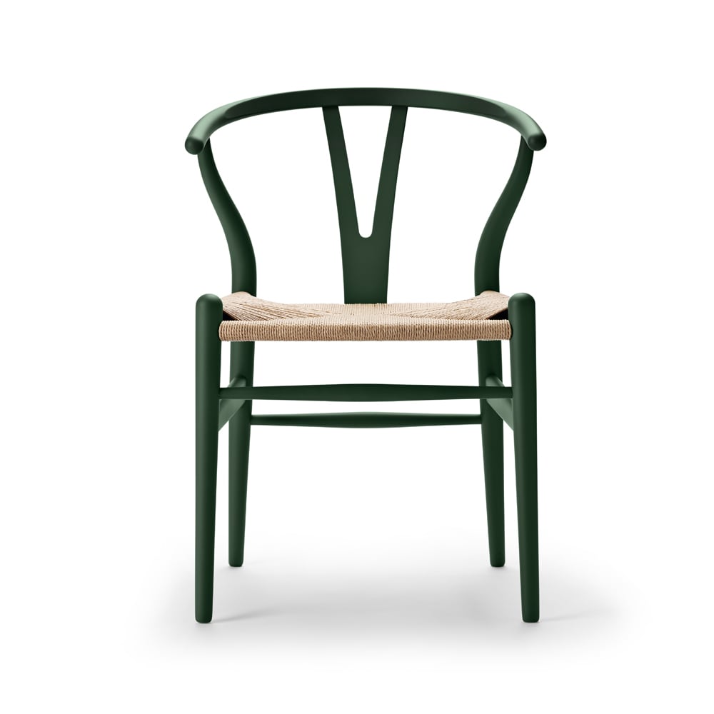 Carl Hansen & Son CH24 Y-stol Soft naturflätad sits Green S8010-G10Y