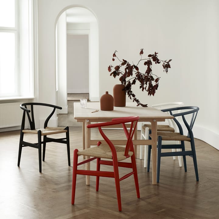 CH24 Y-stol Soft naturflätad sits, Red S4550-Y80R Carl Hansen & Søn