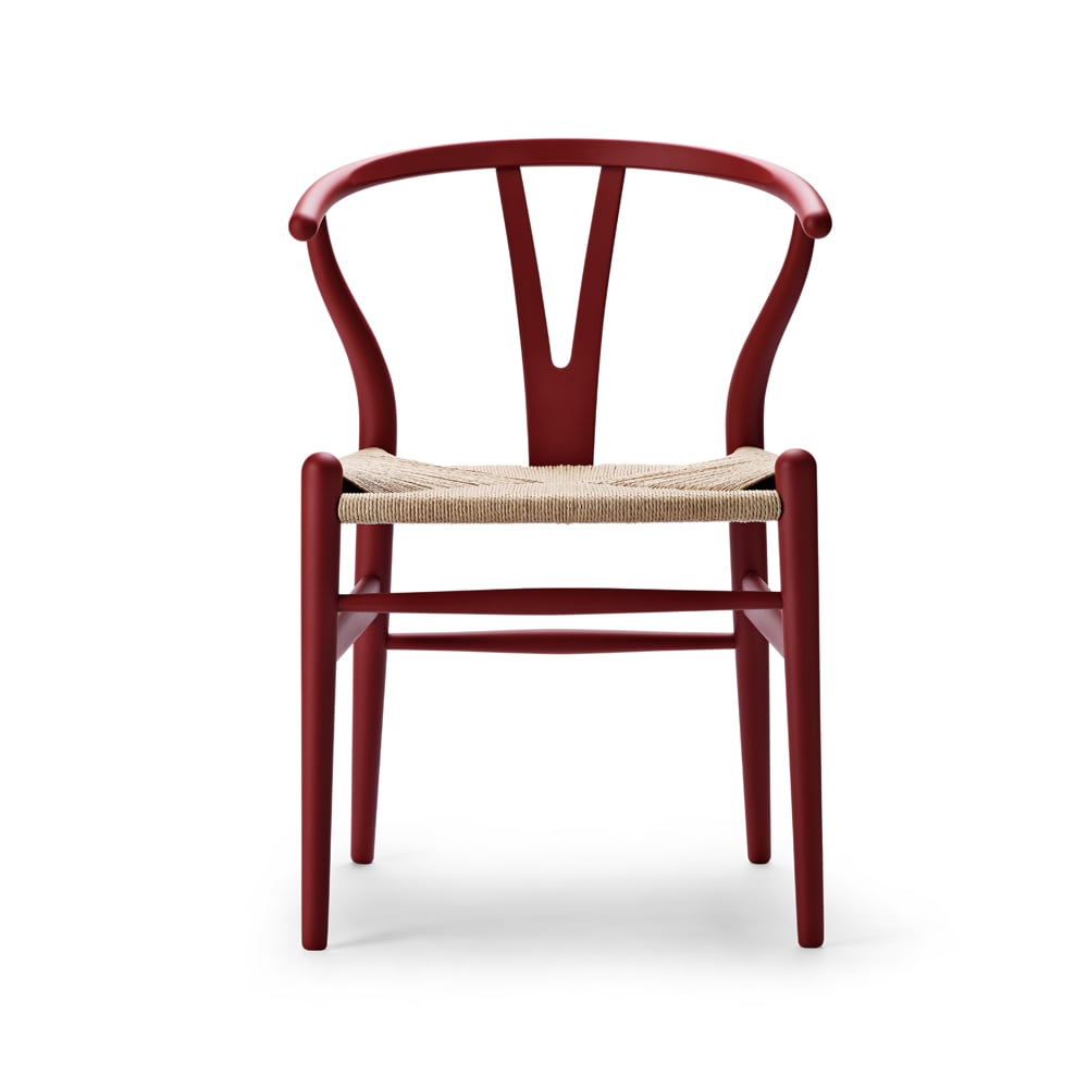 Carl Hansen & Son CH24 Y-stol Soft naturflätad sits Red S4550-Y80R