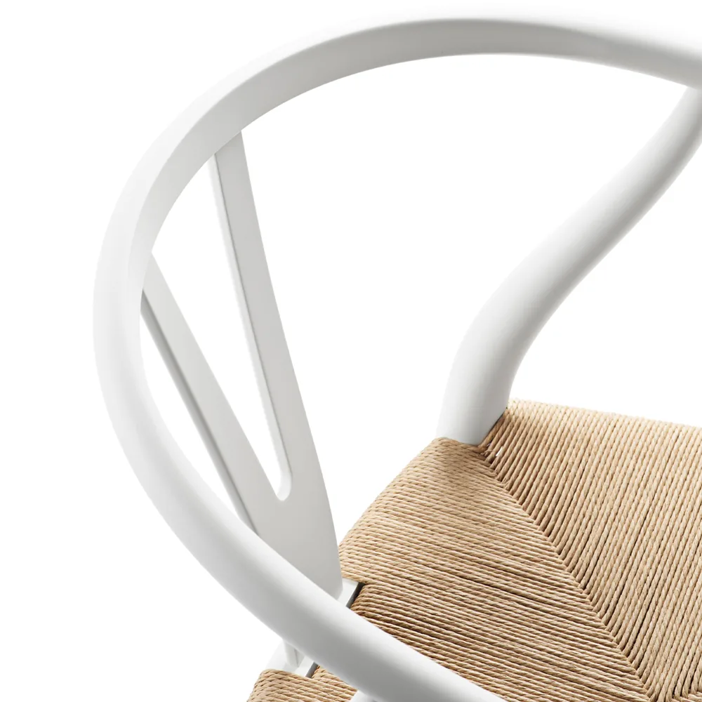 CH24 Y-stol Soft naturflätad sits, White S0502-Y Carl Hansen & Søn