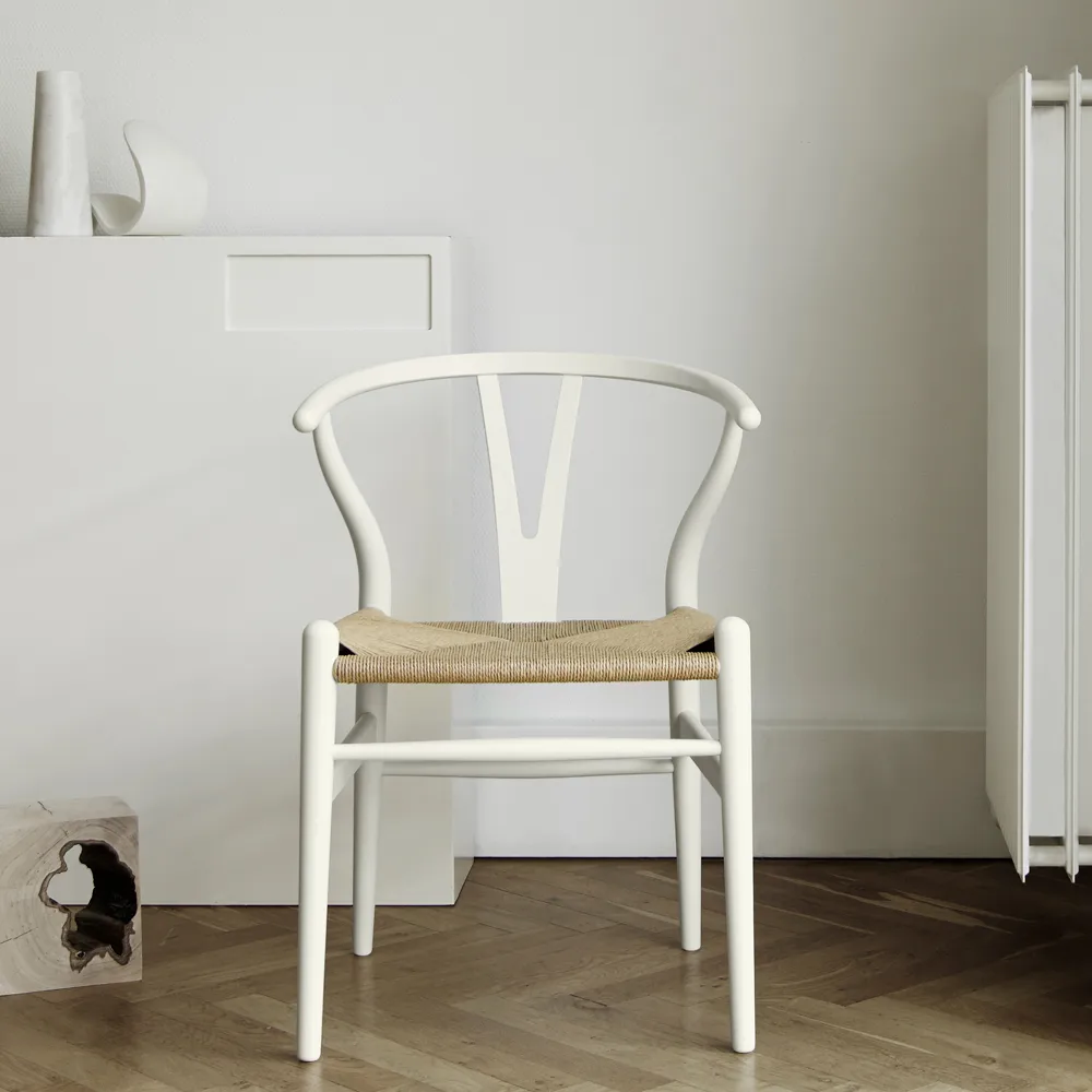CH24 Y-stol Soft naturflätad sits, White S0502-Y Carl Hansen & Søn