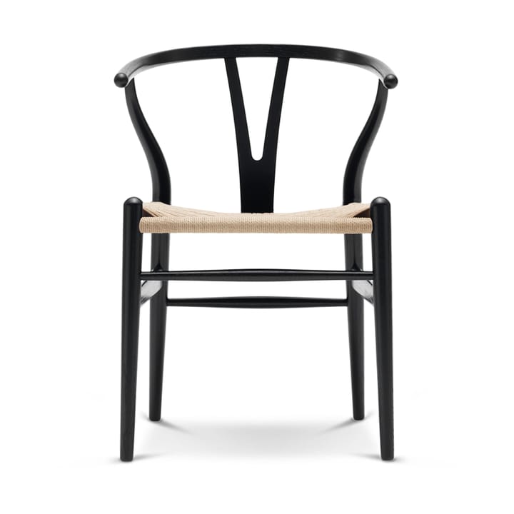 CH24 Y-stol - Svartlackad ek-naturflätad sits - Carl Hansen & Søn