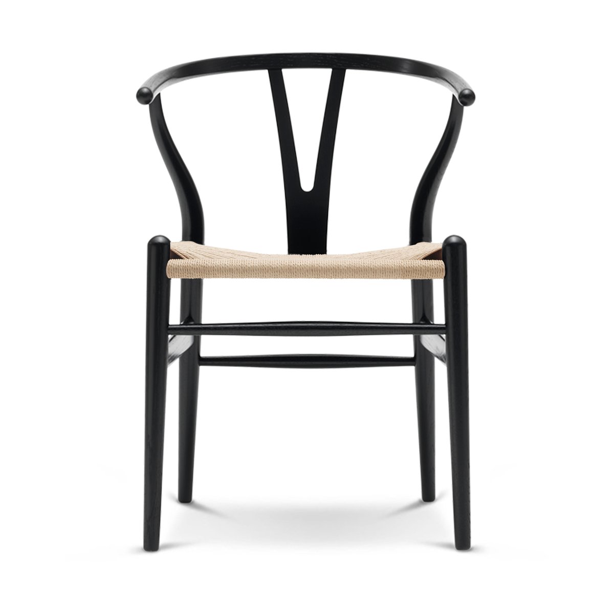 Carl Hansen & Son CH24 Y-stol Svartlackad ek-naturflätad sits