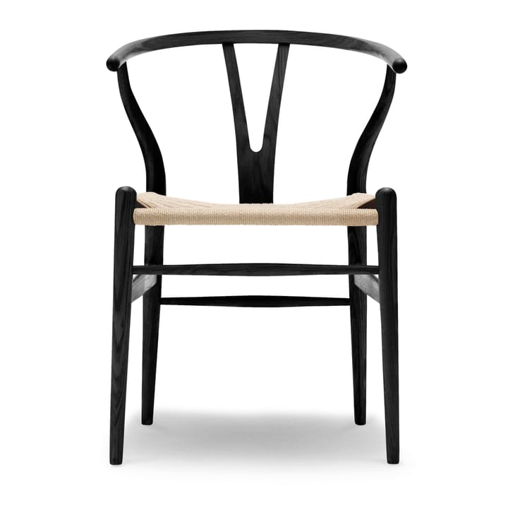 CH24 Y-stol - Svartlackad ek-naturflätad sits - Carl Hansen & Søn