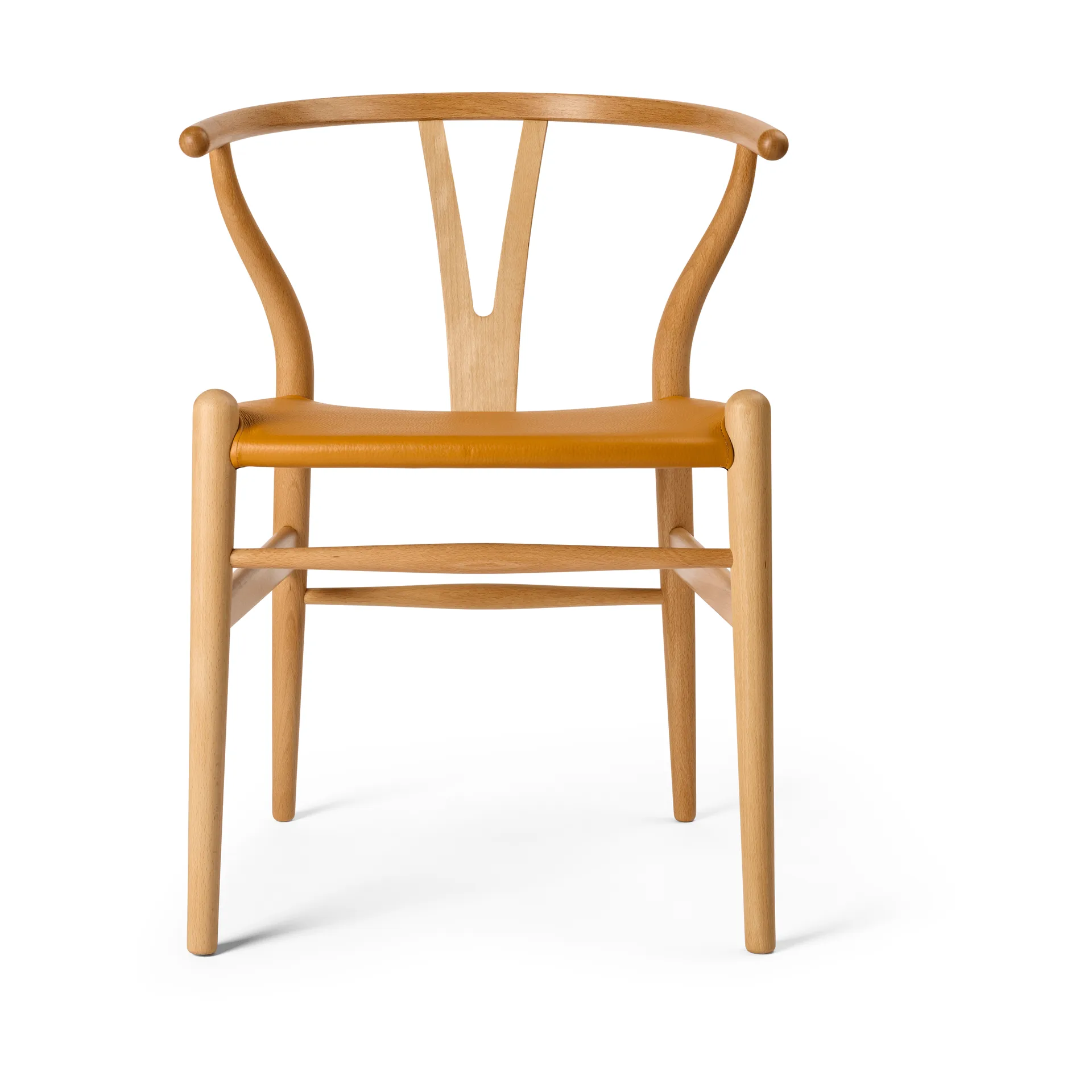 CH24P Y-stol, Läder Loke 7050-oljad bok Carl Hansen & Søn