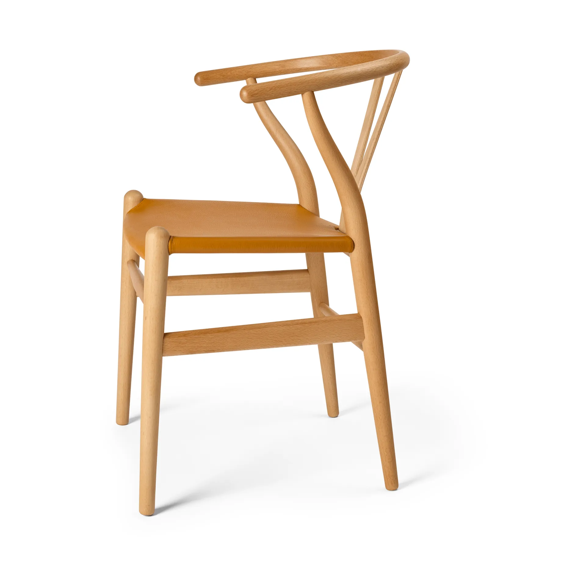 CH24P Y-stol, Läder Loke 7050-oljad bok Carl Hansen & Søn