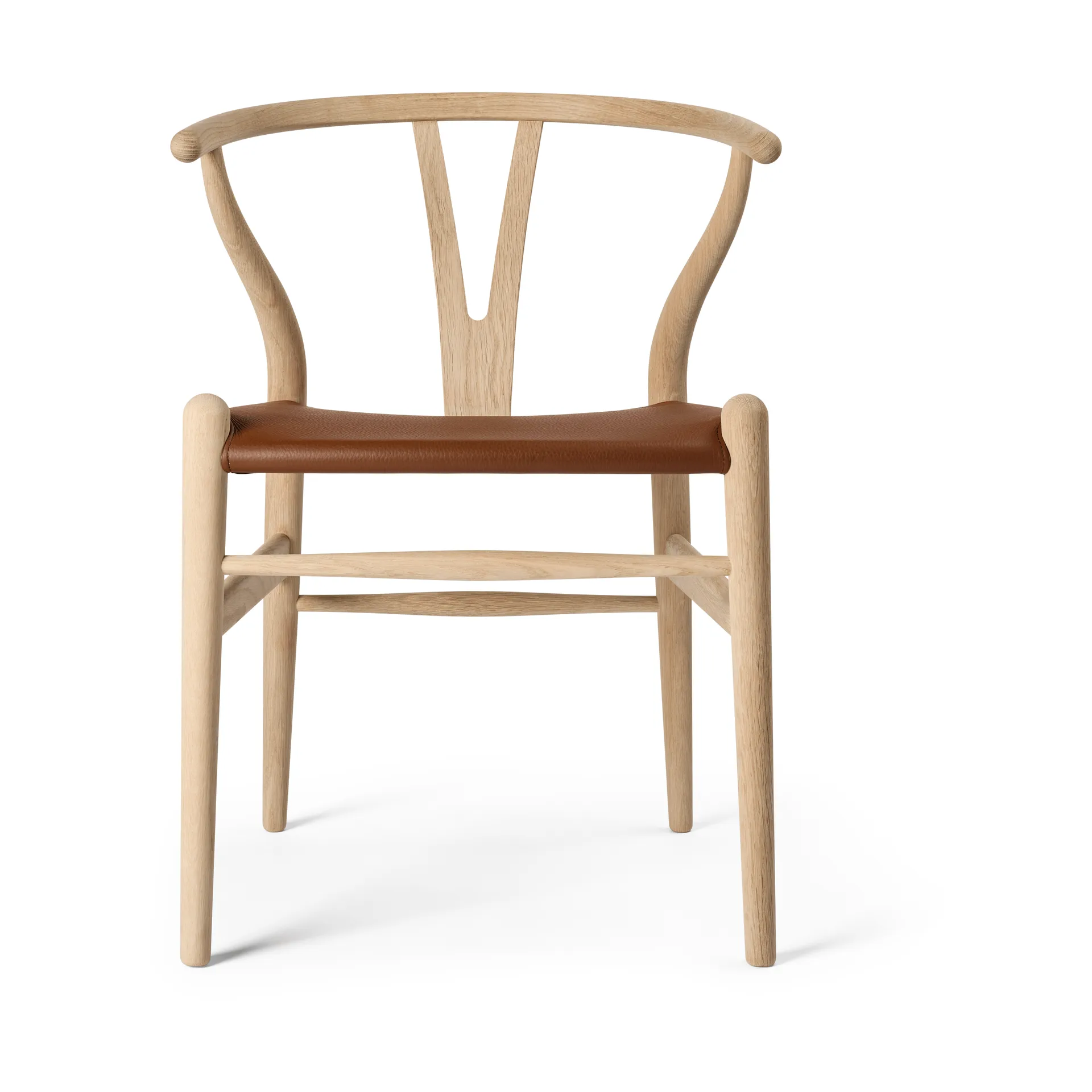 CH24P Y-stol, Läder Loke 7060-såpad bok Carl Hansen & Søn