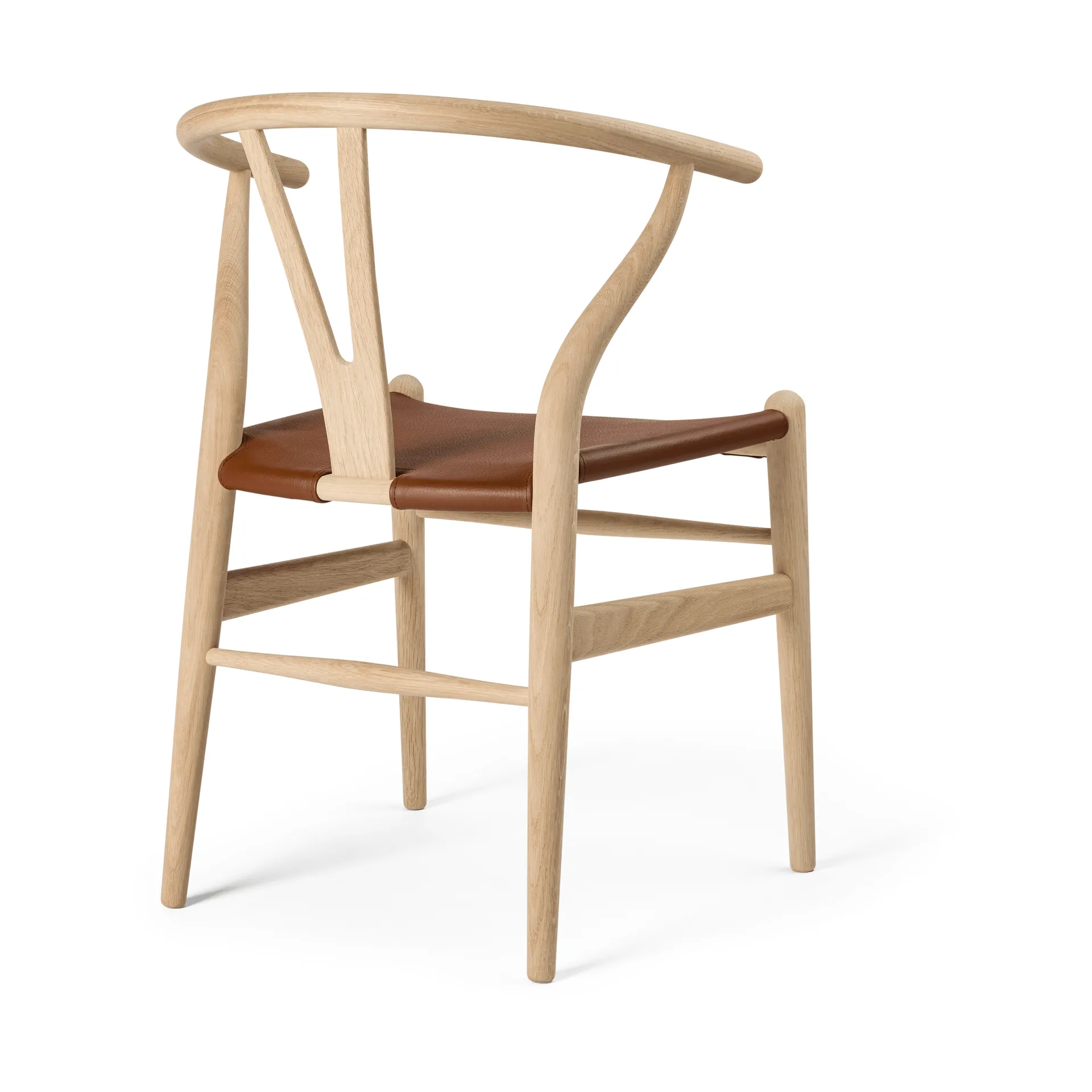 CH24P Y-stol, Läder Loke 7060-såpad bok Carl Hansen & Søn