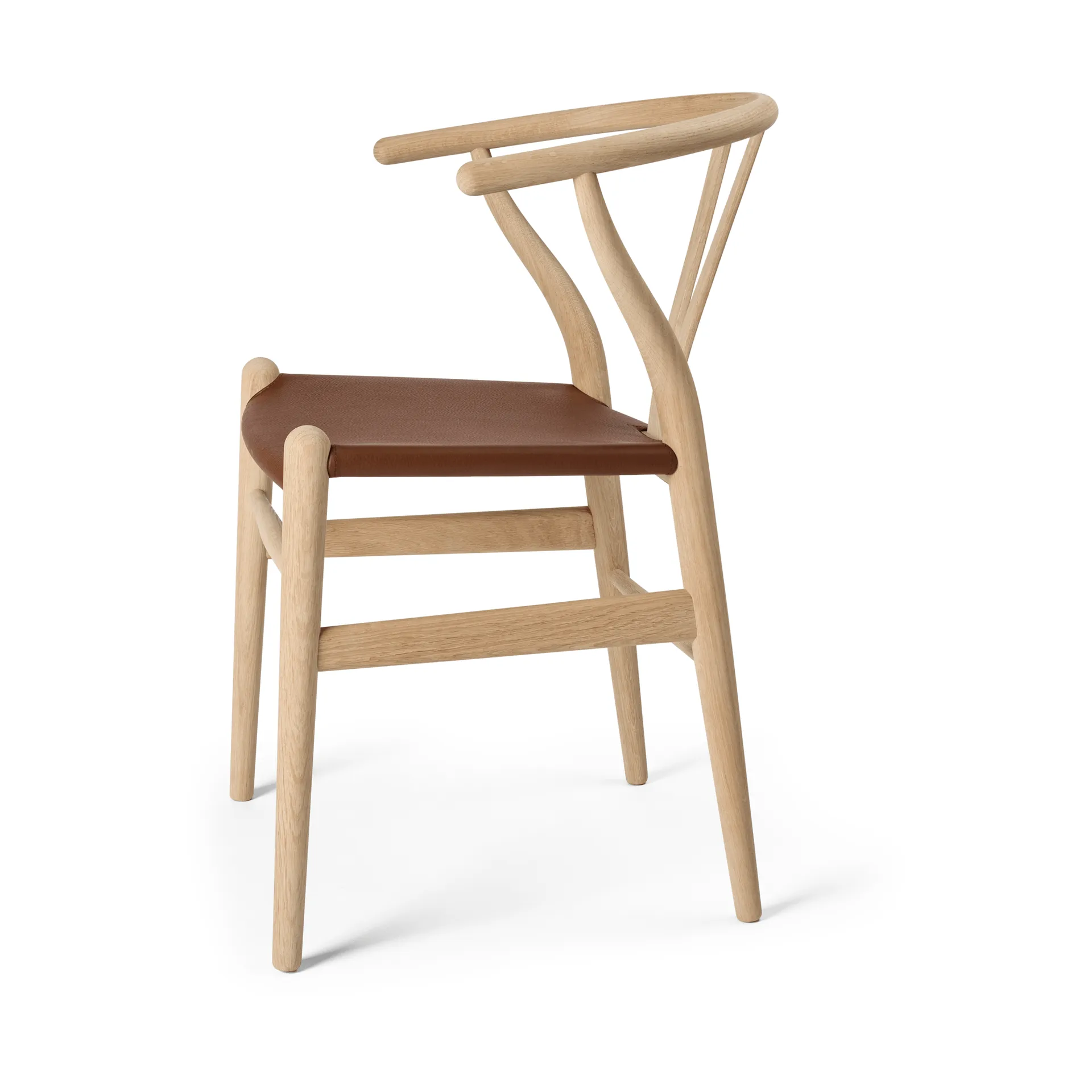 CH24P Y-stol, Läder Loke 7060-såpad bok Carl Hansen & Søn