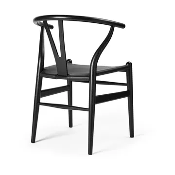 CH24P Y-stol - Läder Thor 301-svartlackerad ek - Carl Hansen & Søn