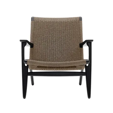 CH25 fåtölj - Svartlackad ek-naturflätad - Carl Hansen & Søn