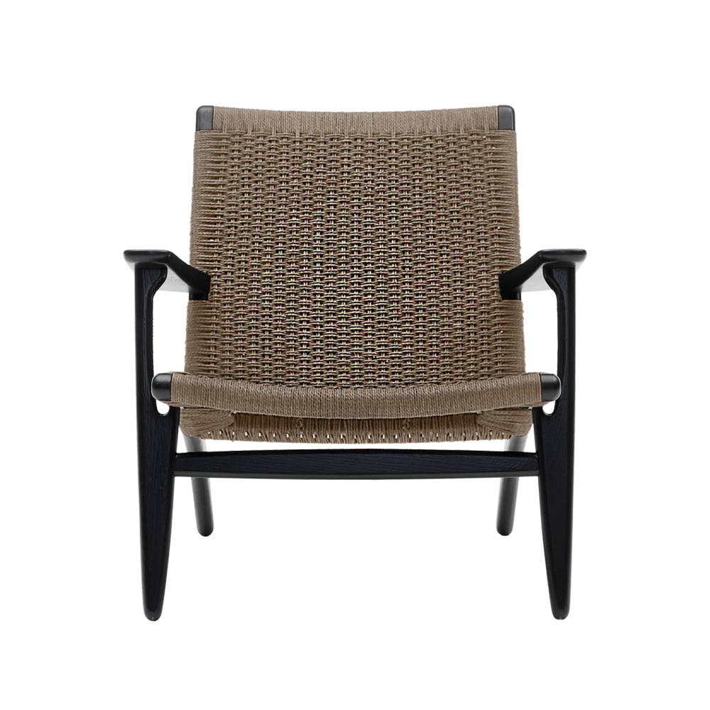 Carl Hansen & Son CH25 fåtölj Svartlackad ek-naturflätad