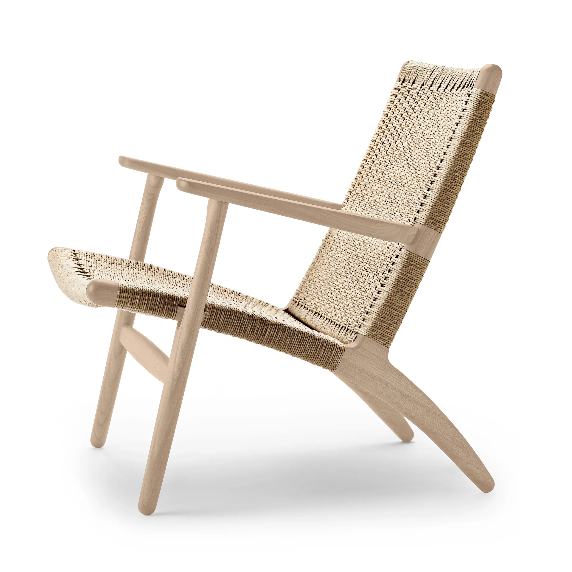 CH25 fåtölj, Vitoljad ek-naturflätad Carl Hansen & Søn