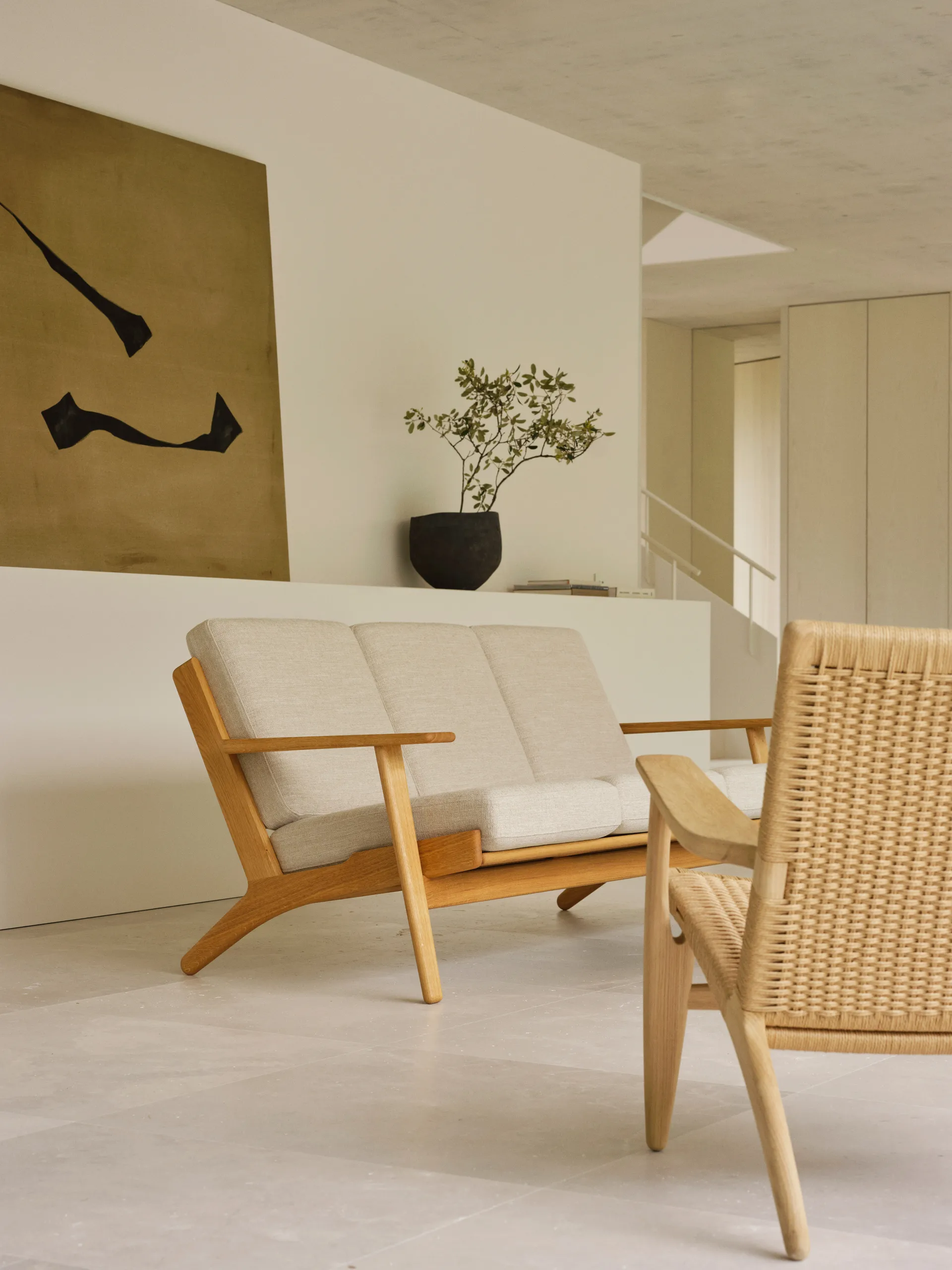 CH293 soffa 3-sits, Antoni 813-oljad ek Carl Hansen & Søn